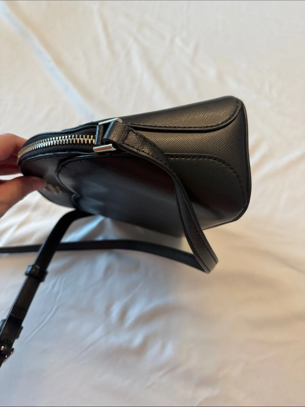 Kate Spade New York Black Saffiano Leather Scallop Crossbody Bag